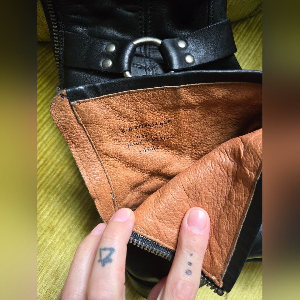 Frye Black Leather Ankle Boots with Buckle Detail - Picture 4 of 4